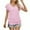 Pink, variant on Uaswgudfs Women's Casual Solid Color V-Neck 1/4 Sleeve Blouse T-Shirt - Lightweight Summer Basic Top