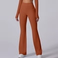 thumbnail image 5 of POIUYTR Women Casual Yoga Flare Pants Summer High Waist Solid Color Bell Bottom Long Pants Workout Gym Trousers, 5 of 6