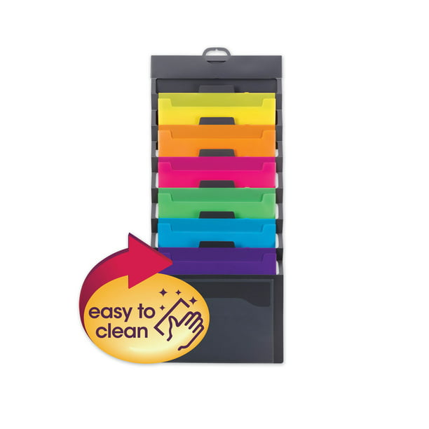 Smead Cascading Wall Organizer 14 25 X 33 Letter Gray With 6 Bright Color Pockets Com - Wall Filing System Officeworks