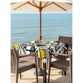 thumbnail image 2 of Outdoor Tablecloth with Umbrella Hole and Zipper, Yellow Black Geometric Square Table Cloth 54x54 Inch Waterproof Tablecloth, Abstract Art Modern Line Picnic Table Cover for Patio Camping, 2 of 7