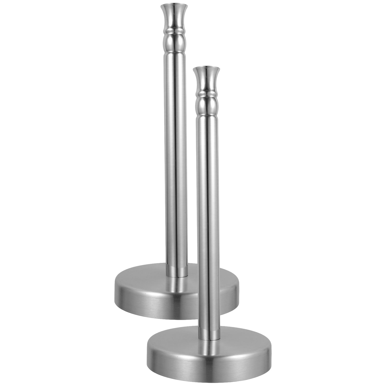 KAKOWELY Countertop Paper Towel Holder 2Pcs Stainless Steel Silver Upright