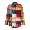 thumbnail image 5 of BILIKEYU Women's Cotton Printed Fashion Button Down Casual Tops, Fall Womens Tops, Womens Long Sleeve Tops, Fall Outfits for Women, 5 of 6