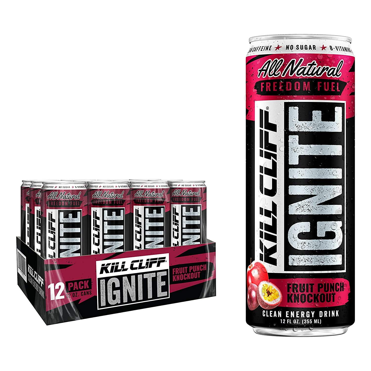 Kill Cliff Ignite Fruit Punch Knockout Clean Energy Drink Natural