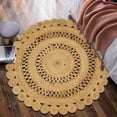 thumbnail image 4 of Natural Jute Circle Rug, Reversible Rustic Farmhouse Boho Area Mat, Natural_C, 2 FT, 4 of 5