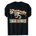 thumbnail image 1 of Camiseta infantil de algodón negro de Pascua "Eggasaurus" - Divertido y creativo diseño de dinosaurio, ideal para primavera/verano, lavable a máquina, regalo ideal para niños y niñas, juguetes de di, 1 of 7