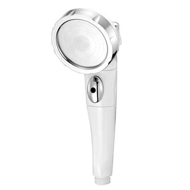 Cabezal de ducha de plástico ABS Hnadheld Cabezal de rociado de baño de arco ajustable Ducha de baño, blanco plateado Scienceny HA003222-03