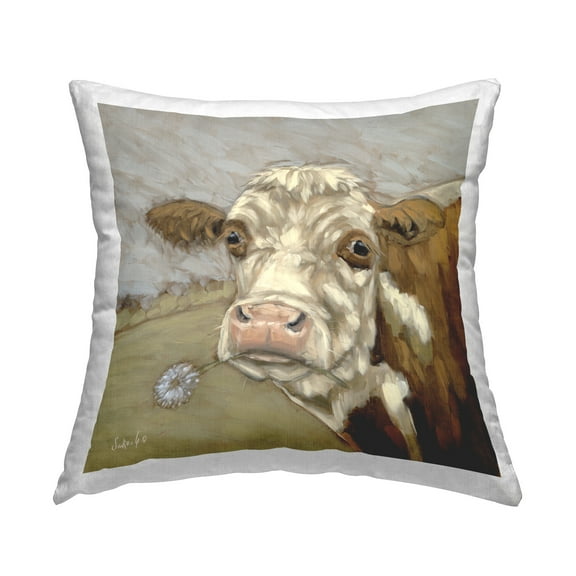 Stupell Industries Country Cattle & Dandelion Decorative Printed Throw Pillow Design by Sara G. Designs