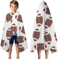 thumbnail image 3 of Brown Footballs Pattern Hooded Bath Towel，50"x30" for Ages 3 To 12 Kids, Quick Dry Lightweight Soft Microfiber Hood Beach Towel Cover Up for Kids, 3 of 7