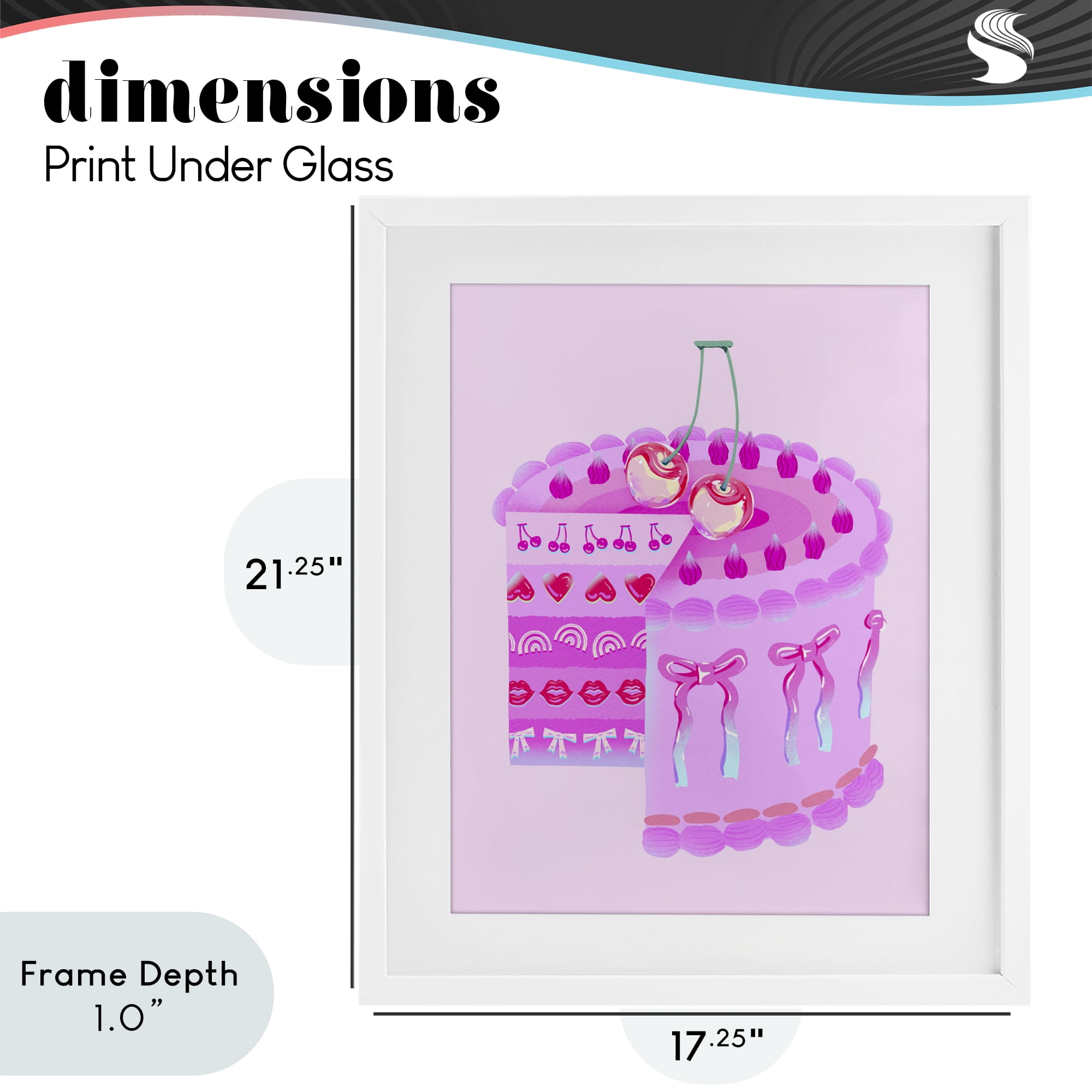 Stupell Industries Pastel Cherry Layered Cake White Framed Print Under Glass, design by Ziwei Li