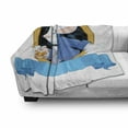 thumbnail image 3 of Alice in Wonderland Soft Flannel Fleece Throw Blanket, Rabbit Pocket Watch Design Alice Fantasy World, Cozy Plush for Indoor and Outdoor Use, 50" x 70", Blue White Earth Yellow, by Ambesonne, 3 of 6