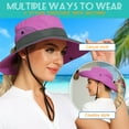 thumbnail image 2 of ROYAL MATRIX Women's Outdoor UV Protection Sun Hat Foldable Fishing Hats Mesh Wide Brim Beach Cap with Ponytail Hole Purple & Grey, 2 of 5