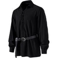 thumbnail image 4 of Men's Casual Solid Color Pullover Long Sleeve Stand Collar Shirt, 4 of 6