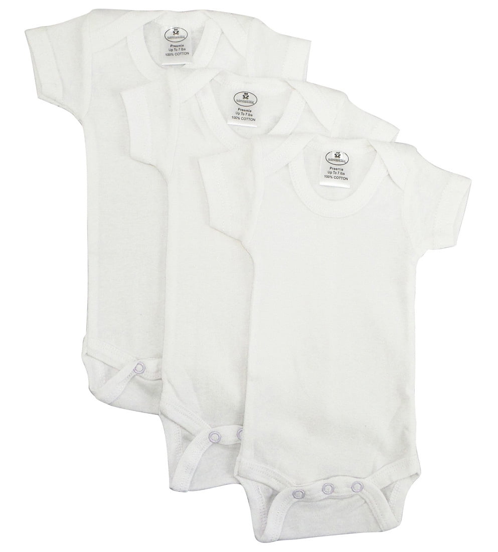Bambini Short Sleeve White Onesie Bodysuits, 3pk (Baby Boys Or Baby ...