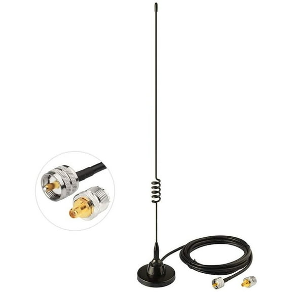 Eightwood Ham Radio Vehicle Car Mobile Radio Antenna Dual Band VHF UHF Magnetic Base PL259 Male Antenna for BTECH ICOM Midland Yaesu TYT AnyTone Amateur Radio Two Way Radio