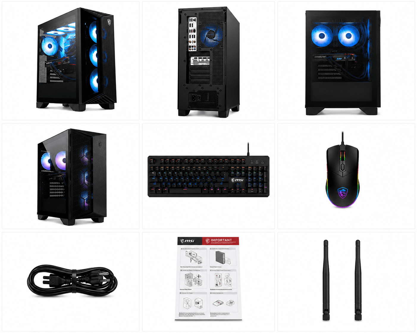 MSI Aegis Z2 Gaming Desktop, AMD Ryzen 7 8700F, NVIDIA GeForce RTX 5070, 16GB DDR5 RAM, 1TB NVMe SSD, Windows 11 Home, Black