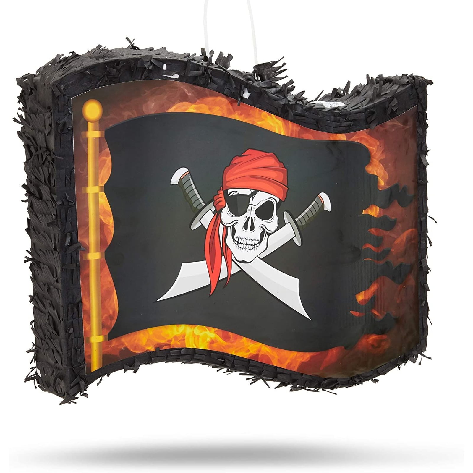 Small Skull Flag Pirate Pinata Kids Birthday, Party Games and Decorations 12x15.7 x3 Inches