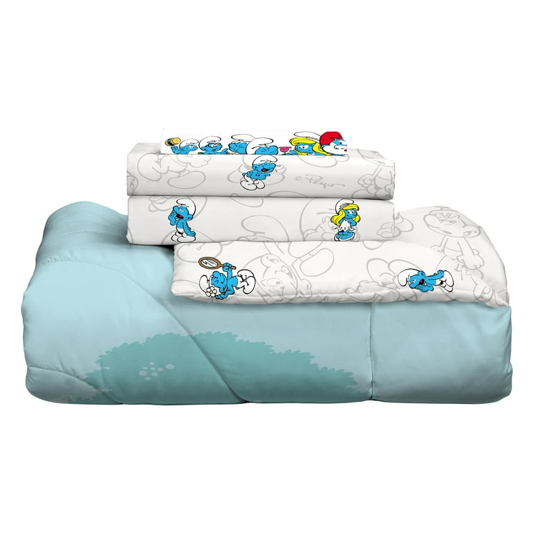 Smurfs Kids Full Bed-in-a-Bag, Comforter and Sheets - Walmart.com