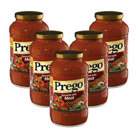 (5 Pack) Prego Italian Sauce Flavored with Meat Sauce, 24