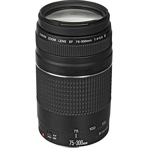 Canon EF 75-300mm f/4-5.6 III Zoom Lens with UV FIlter for Canon EOS 7D,  60D, EOS Rebel SL1, T1i, T2i, T3, T3i, T4i, T5i, XS, XSi, XT, XTi
