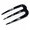 Black Silver, variant on French Amie Tri Prongs 3" Medium Handmade Cellulose Bun Holder Women Hair Pin (Opera)