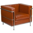 thumbnail image 3 of Emma + Oliver Contemporary Cognac LeatherSoft Chair with Double Bar Encasing Frame, 3 of 5