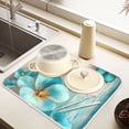 Dish Drying Mat for Kitchen Counter 18x24 Blue Butterflies and Flowers ...