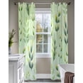 thumbnail image 4 of Green Leaves Sheer Curtains 84 Inch Length 2 Panels Set for Living Room/Bedroom, Summer Botanical Farmhouse Leaf Kitchen Curtains Grommet Semi-Sheer Curtains Drapes Voile Window Treatments 42"x84"x2, 4 of 7