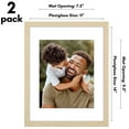 thumbnail image 3 of Americanflat 11x14 Picture Frame with Polished Plexiglass with 8x10 Mat 2 Pack Display Photo - Natural Oak, 3 of 8