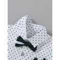 thumbnail image 5 of CARETOO Toddler Boy Outfits Short Sleeve Button Shirts Bowtie Suspender Shorts Formal Clothes 1-5T, 5 of 14