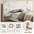 thumbnail image 5 of Queen Size Bed Frame Upholstered Platform Bed with Two Large Storage Drawers, Linen Fabric, Wooden Slat Support, Mattress Foundation, No Box Spring Needed, Noise-Free, Easy Assembly, White, 5 of 9