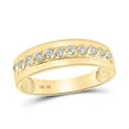 thumbnail image 2 of 10K Yellow Gold His Hers Round Diamond Cluster Matching Wedding Set 3/4 Cttw, Womens Size: 5-10, Mens Size: 7-13, 2 of 4
