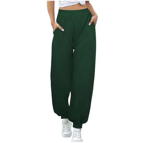 Aofany Sweatpants For Women Baggy Cinch Bottom Sweatpants Pockets High Waist Sporty Gym Athletic Fit Jogger Pants Lounge Trousers