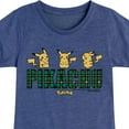 thumbnail image 3 of Pokémon - Pikachu Plaid Logo - Youth Girls Short Sleeve Graphic T-Shirt, 3 of 6