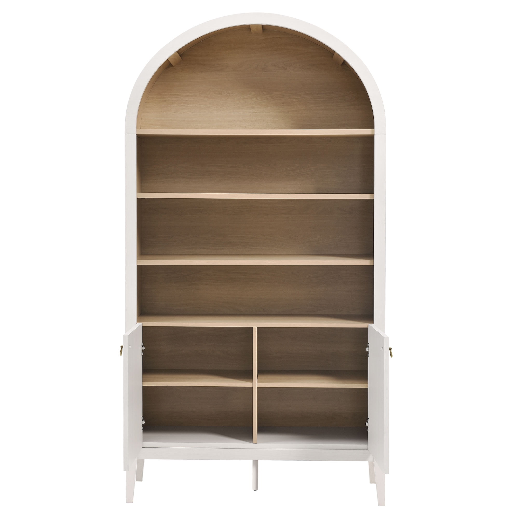 Nolan Storage Display Cabinet Bookshelf in Ivory