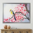 thumbnail image 3 of Beautiful Red Bird Sitting On Flowering Branch II 32 in x 16 in Framed Painting Canvas Art Print, by Designart, 3 of 4
