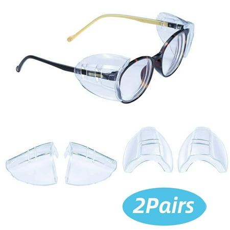 

2pairs Clear Eyeglasses Side Shields TSV Flexible Slip on Side Shields Universal Protective Side Shields for Safety Glasses