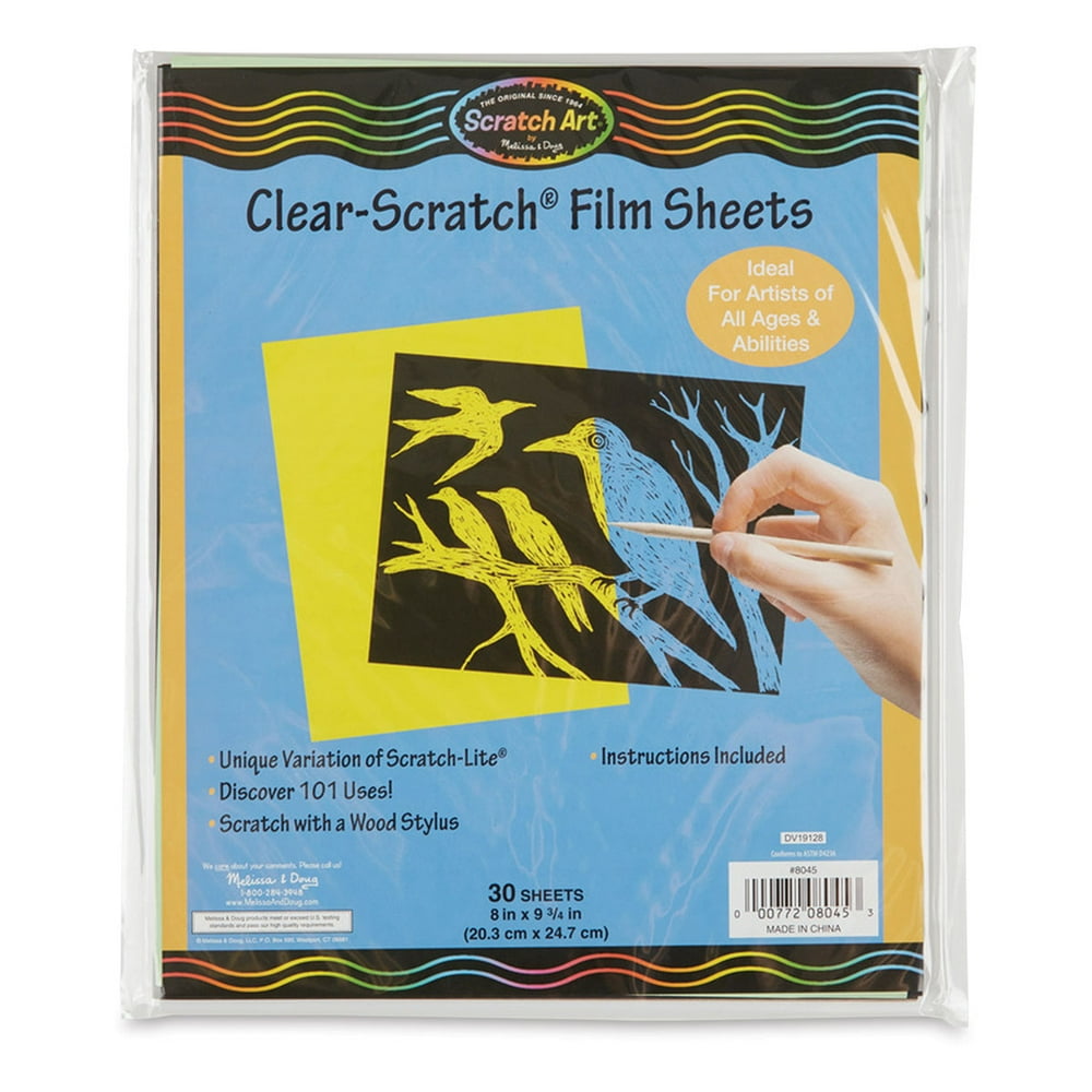 Scratch Art ClearScratch Films 8'' x 93/4'', Pkg of 30 Walmart
