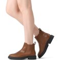 thumbnail image 3 of Botas Dream Paris Dama Estilo Chelsea Botin Urbano Café Claro Talla 25.5, 3 of 5