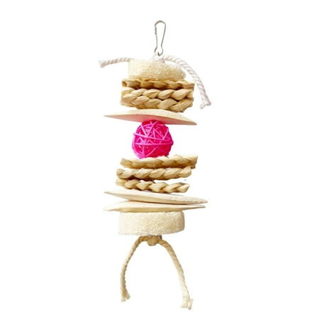 Parrot Chew Toys Blocks Knots Hanging Feeder Cage for Macaws Cockatoos Conures Small Parakeets Lovebird Budgies