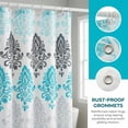 thumbnail image 2 of REGALWOVEN Bohemian Print Shower Curtain Sets, Waterproof Bath Curtain with 12 Hooks, Nature-Inspired Bathroom Decor Turquoise 71"W x 71"L, 2 of 7