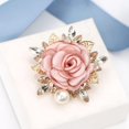 thumbnail image 5 of Elegant Rose Flower Brooch Pin for Women Men Wedding Party Gentleman's Essentials Handmade Crystal Pearl Fabric Flower Lapel Pin Dress Suit Accessories Boutonniere Ideas Gift, 5 of 6
