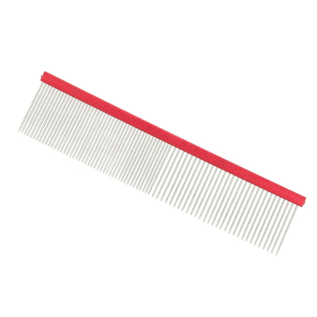 Pet Pet Steel Comb 2 Different Densities Prevents Static Dog Grooming Comb With Rounded Ends For Long And Short Haired Breeds