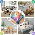 thumbnail image 4 of Rainbow Tie Dye Swirl Pattern Square Tablecloth,Waterproof Square Table Cover,Wipeable Spillproof Washable Table Cover for Home Kitchen Party Decor 42"X42"(107x107cm), 4 of 6
