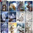 thumbnail image 2 of HOMFUN-pintura de diamante 5D DIY "búho de nieve animal", bordado de diamantes de imitación, decoración de punto de cruz, 2 of 4