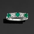 thumbnail image 4 of Ross-Simons 0.60 ct. t.w. Emerald and .50 ct. t.w. Lab-Grown Diamond Ring in 14kt White Gold, Women's, Adult, 4 of 5
