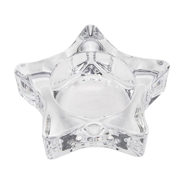 Candelabro de cristal con forma de pentagrama, decoración romántica para el hogar, recipiente transparente vintage para velas, decoración para la mesa del hogar.