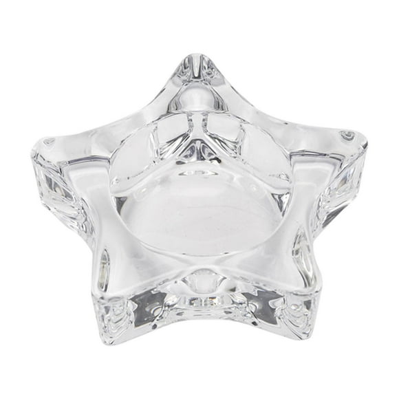 X-382 Pentagram Star Shaped Glass Candle Holder Romantic Home Decor Vintage Style For Table Centerpiece Candle Container 7.6X2.1Cm Size #1s0JJ