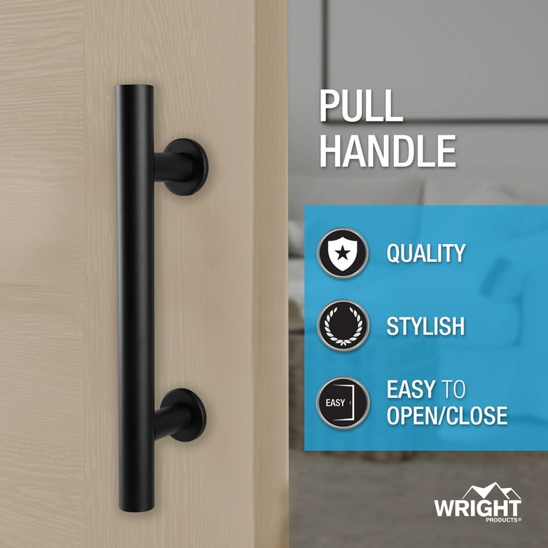 Wright Products Interior Barn Door Pull Handle Set Matte Black