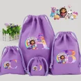 thumbnail image 2 of Gabbys bolsa de regalo con cordón para casas de muñecas, bolsa de cosméticos de dibujos animados, almacenamiento portátil, bolsa organizadora de tela, bolsillo de dibujo, bolsa de artículos de regalo, 2 of 5