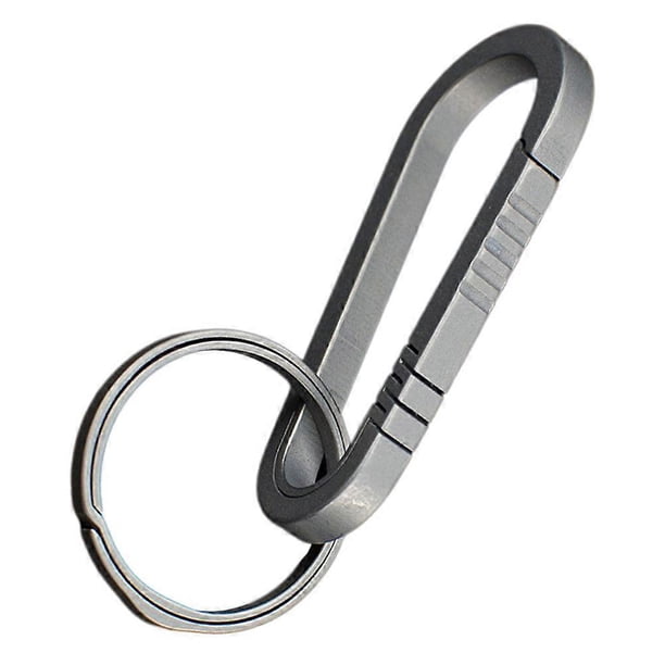 Durable Titanium Alloy Belt Key Holder with Keychain Clip – Rust Resistant, Stylish Design for Camping, Hiking, and Outdoor Activities